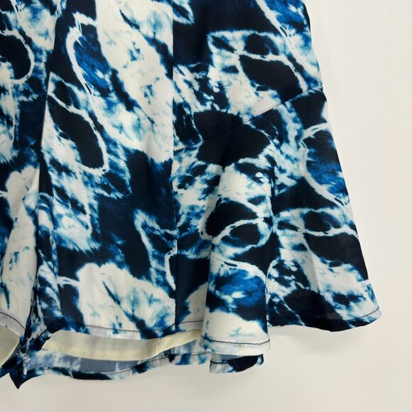 Lovers‎ + Friends Flowy Shorts XS Tie Dye Print High Rise Waist Blue White - Picture 5 of 6